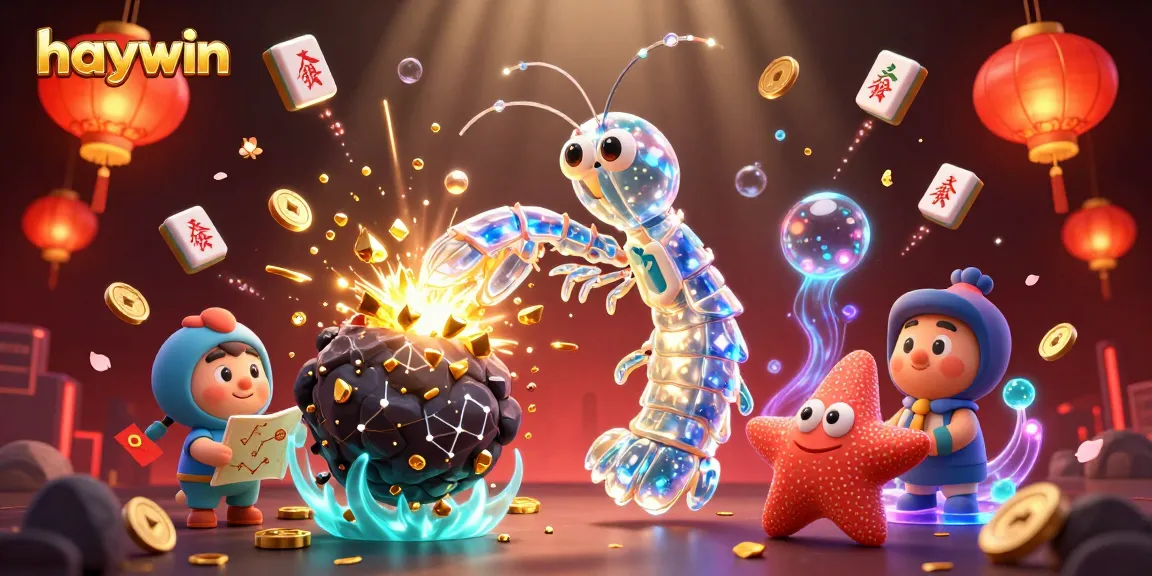 Experience the excitement with haywin as the galactic mantis shrimp bursts through gems and coins in a vibrant casino theme.