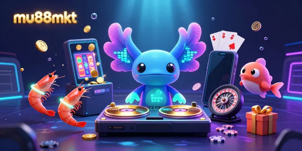 Experience thrilling gameplay at mu88mkt with a vibrant underwater casino scene featuring energetic characters and gaming elements.
