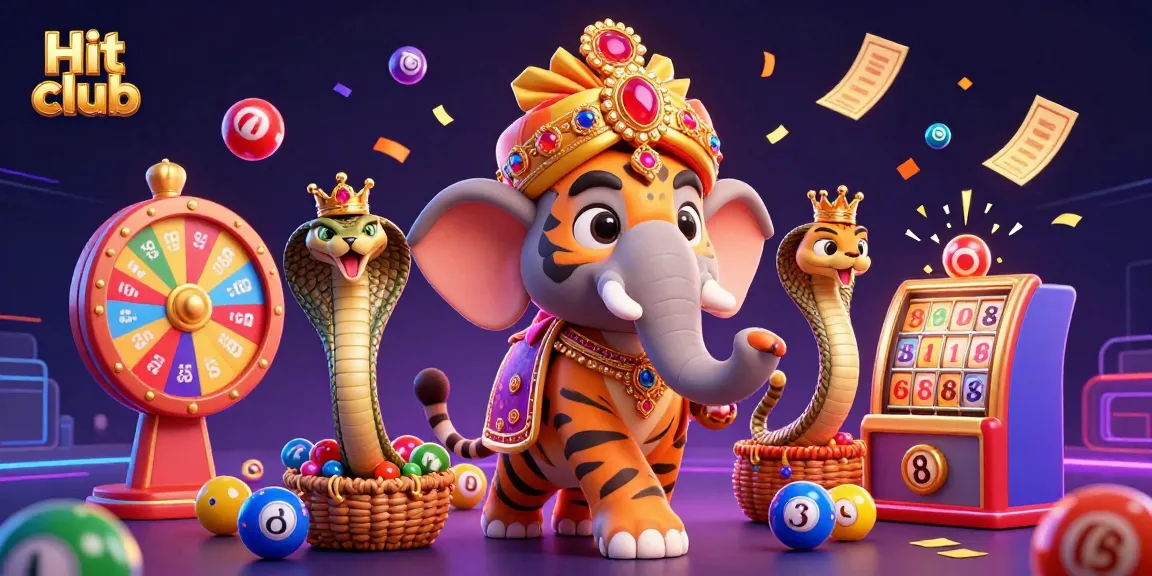 Experience the Hit club excitement with the vibrant scene of a maharaja tiger, jewel elephant, and action-packed games.