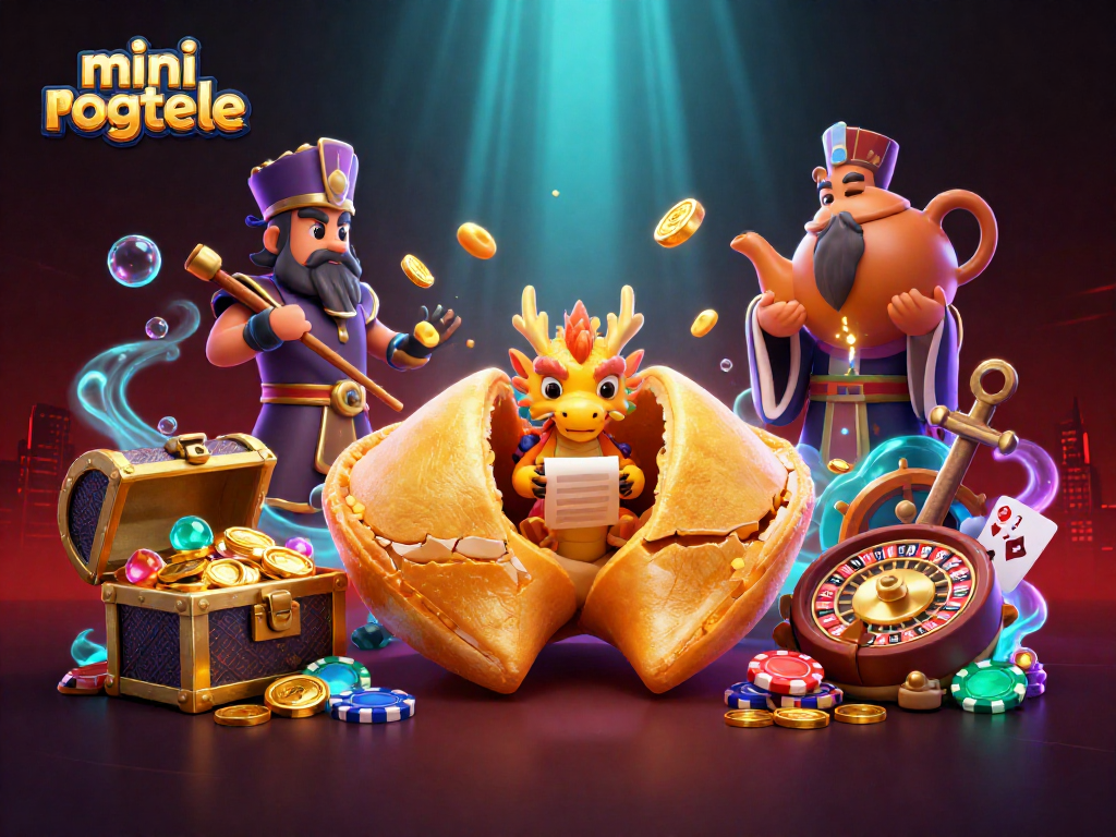Engage with mini roulette surrounded by golden treasures and quirky characters in this vibrant casino scene.