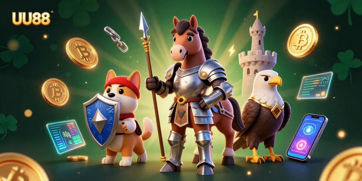 Win big with UU88 in this vibrant 3D illustration showcasing dynamic casino elements.
