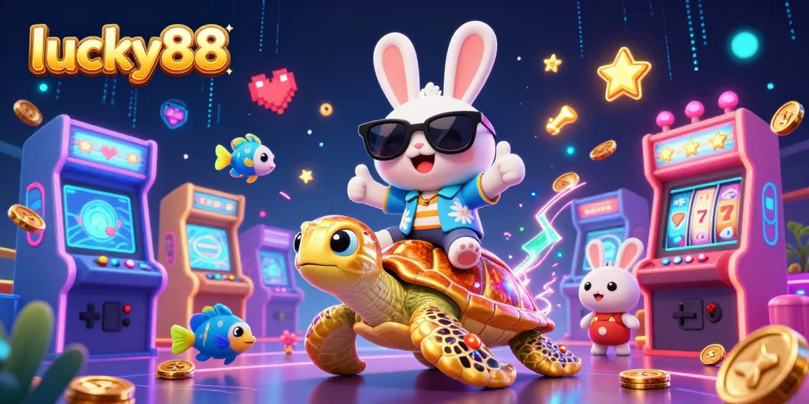 Experience winning strategies at lucky88 through an exciting 3D casino cartoon scene filled with vibrant gaming elements.