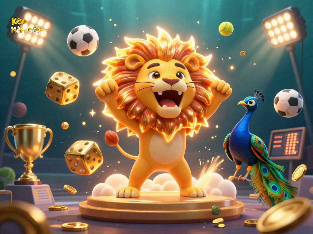 Engage with kèo nhà cái while enjoying a vibrant casino scene featuring sports and games elements.