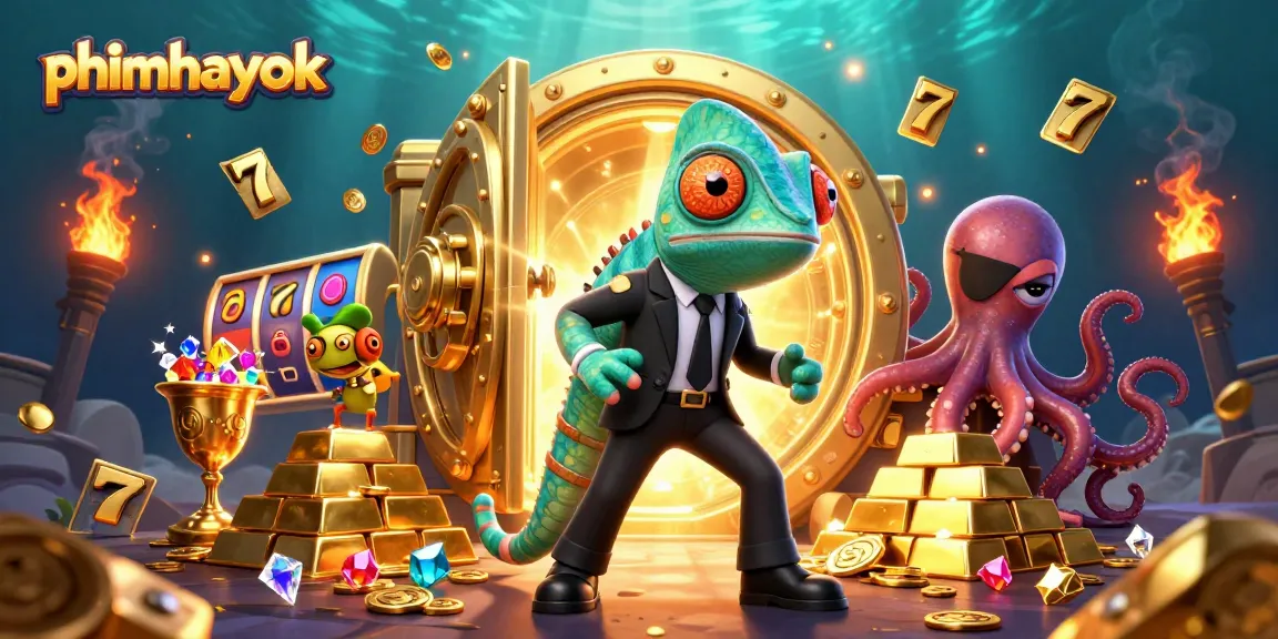 Spin the reels with phimhayok's animated casino adventure featuring vibrant characters.