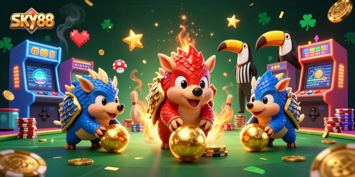 Experience thrilling games at SKY88 with vibrant pangolins and exciting casino elements.