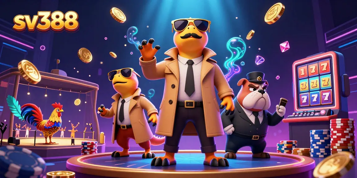 Watch sv388 raptors entering a VIP casino lounge surrounded by golden coins and vibrant cockfighting action.