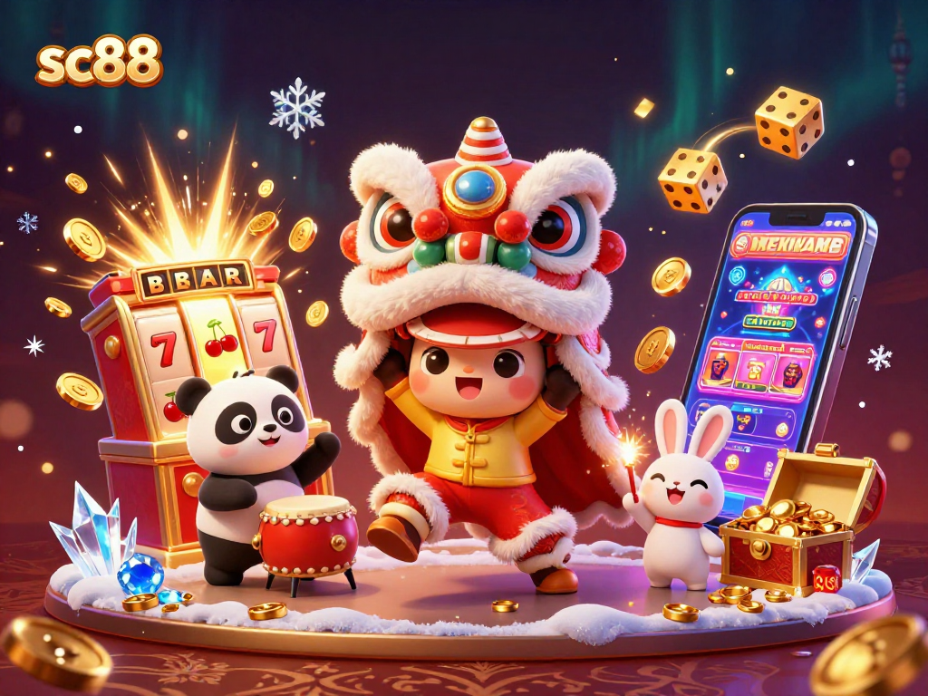 Experience the vibrant thrill of sc88 with dynamic jackpot symbols and lively characters.