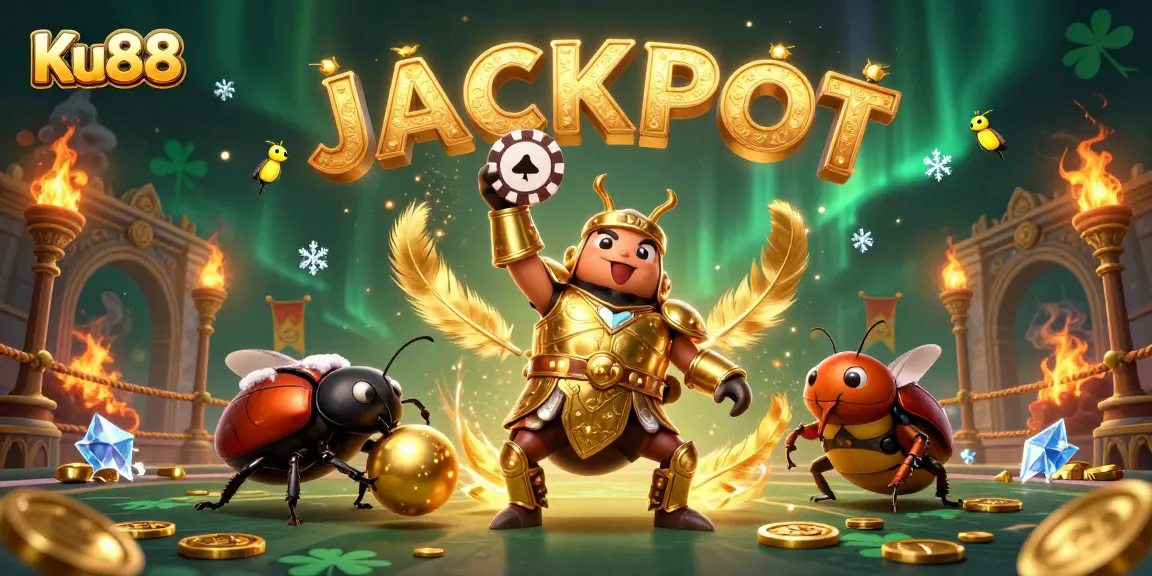 Experience the thrill of playing at Ku88 with cartoon characters celebrating a jackpot victory.