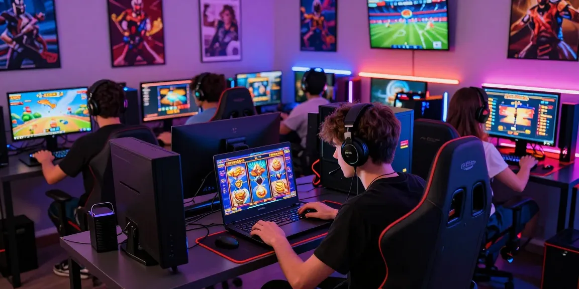 Engaging players enjoying KK55 gaming experience on modern devices in a vibrant setting.