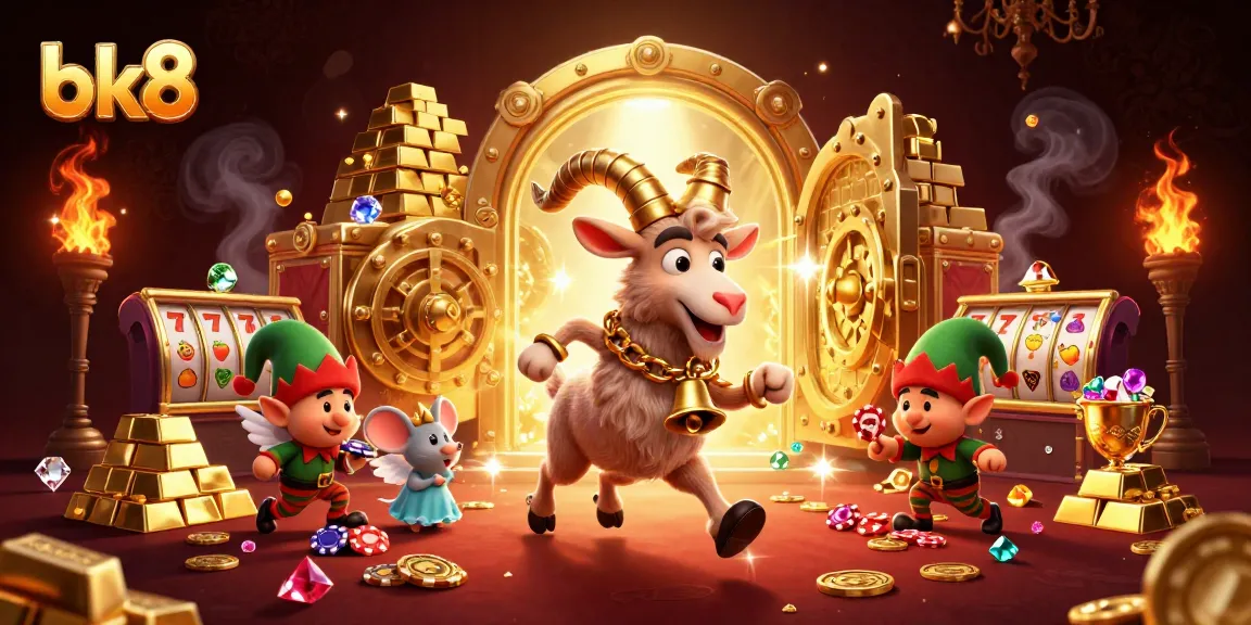 Experience the excitement of bk8 casino with festive characters in a detailed gaming scene.