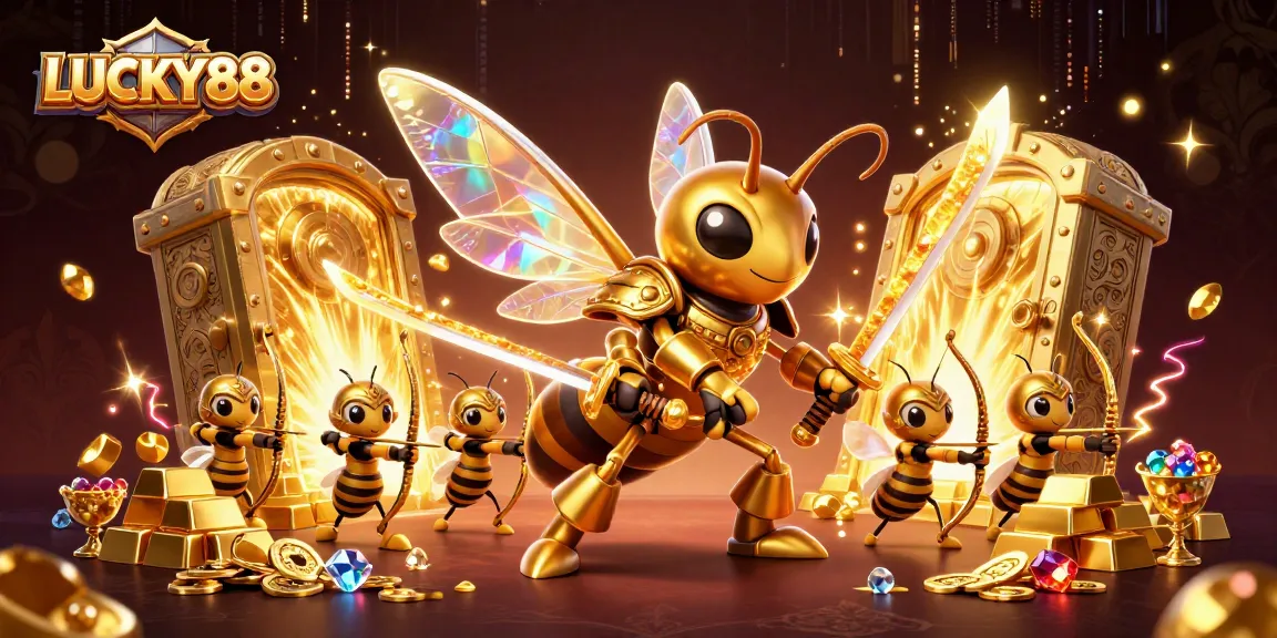 Join the fun at LUCKY88, where a golden hornet leads an epic treasure hunt!