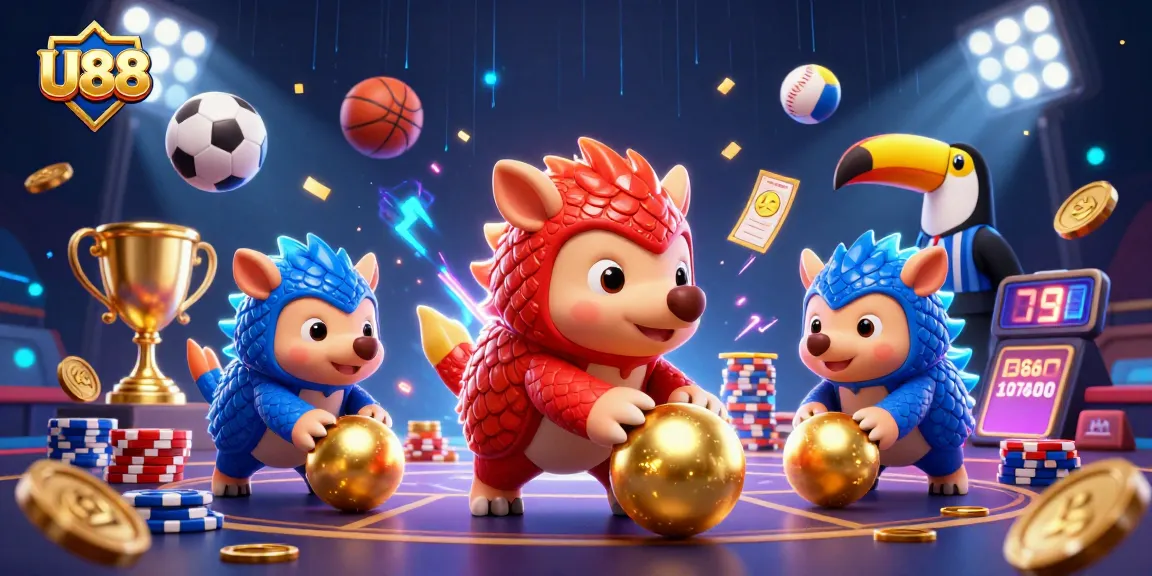 Engage in thrilling U88 casino action with vibrant pangolins and dynamic sports elements!