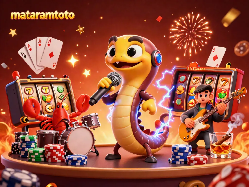 Experience the electrifying atmosphere of mataramtoto with a lively underwater casino scene featuring unique characters.