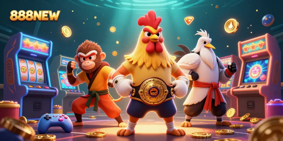 Engage in the game with vibrant characters and dynamic visuals showcasing 888NEW's exciting slots and roulette action.