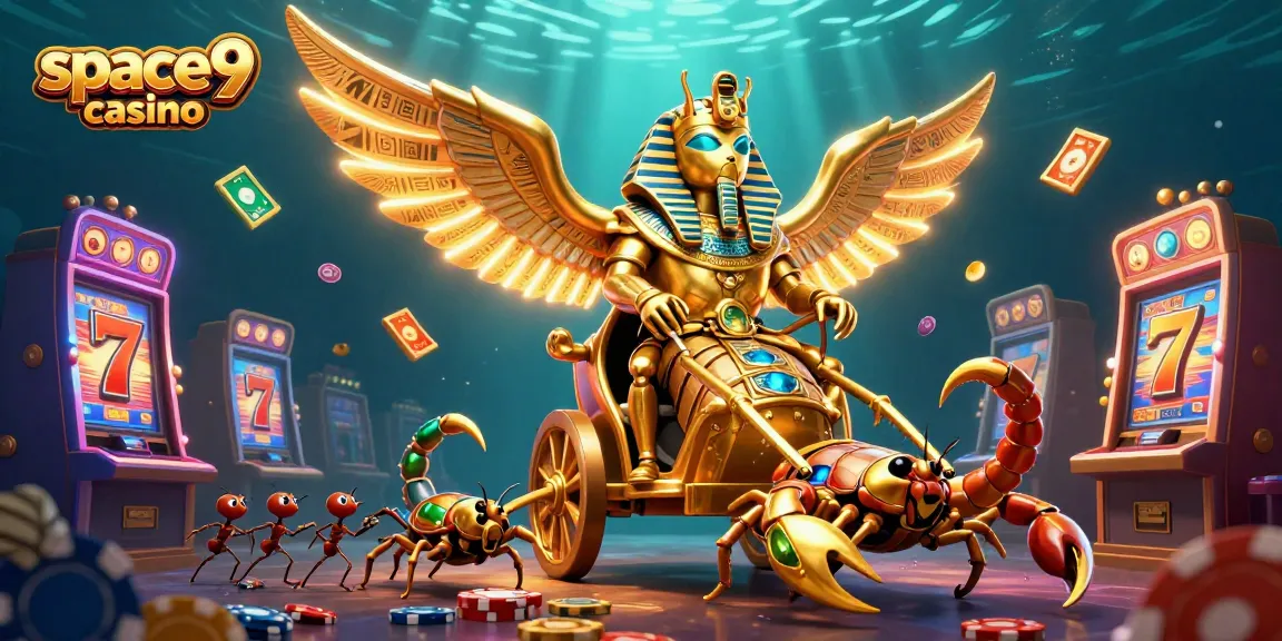 Experience thrilling gameplay at space9 casino with dramatic 3D elements showcasing casino action and excitement.