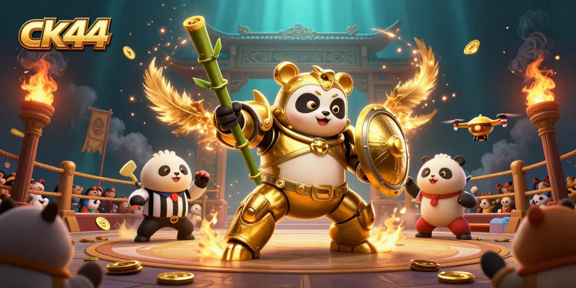 Experience thrilling gameplay at ck44 with a mech-suit panda and dynamic casino elements.