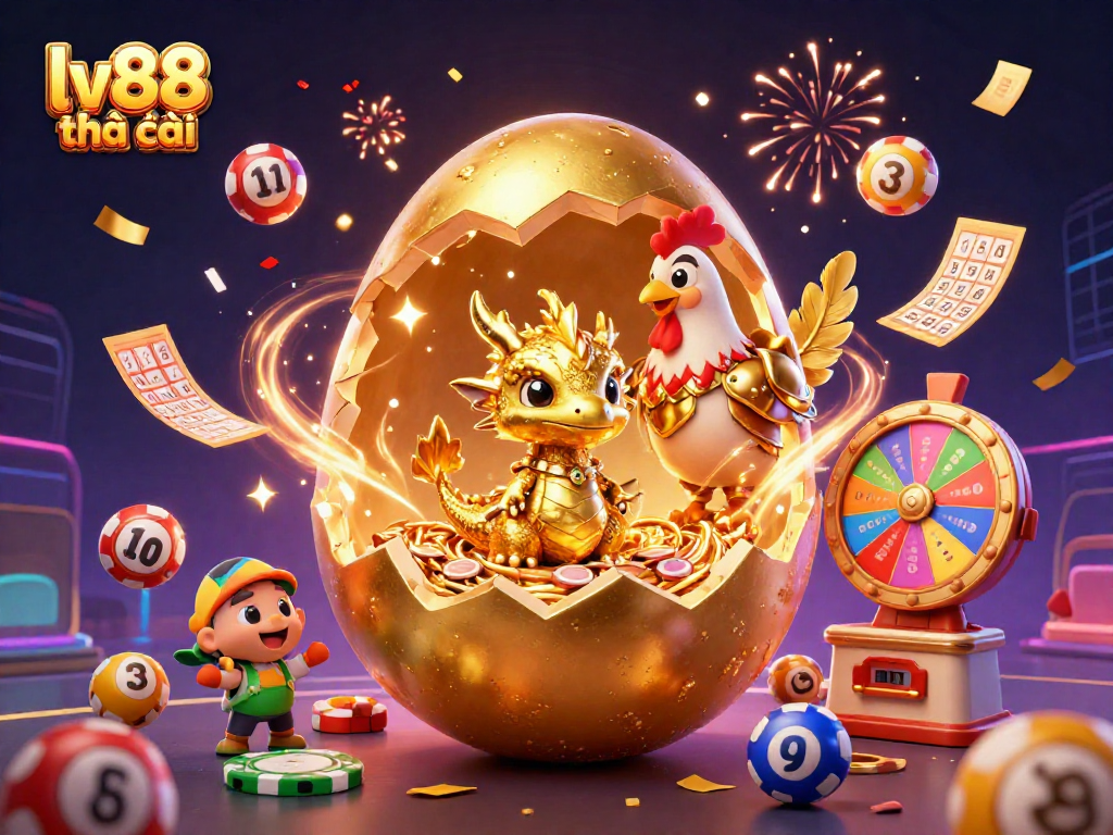 Engage with exciting games on lv88 nhà cái featuring vibrant lottery elements and a stunning golden dragon.