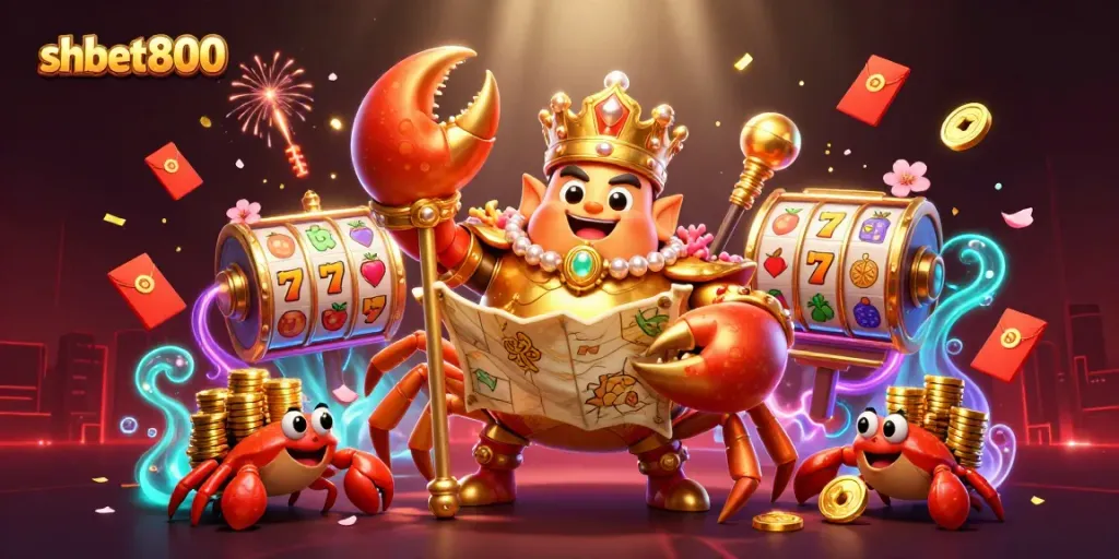 Play slots at shbet800 with the majestic golden crab emperor surrounded by abundant treasures.