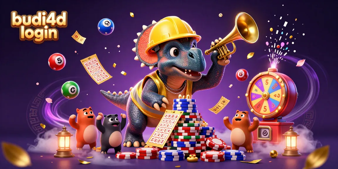 Experience vibrant excitement and cheerful action with budi4d login as the cartoon characters engage in a fun casino-themed scene.