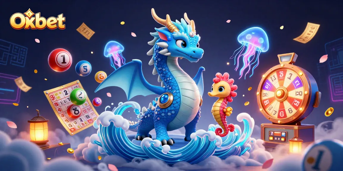 Experience the vibrant world of Oxbet, where a dazzling water dragon and seahorse knight play in the casino lottery.