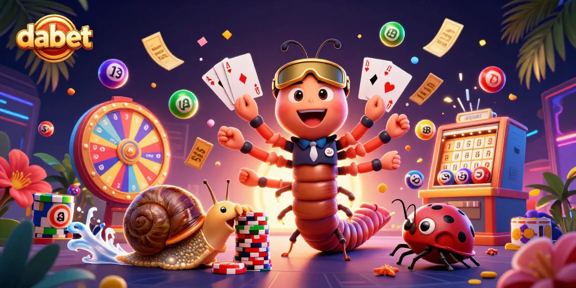 dabet brings excitement in casino games with a colorful, dynamic digital illustration featuring engaging characters and elements.