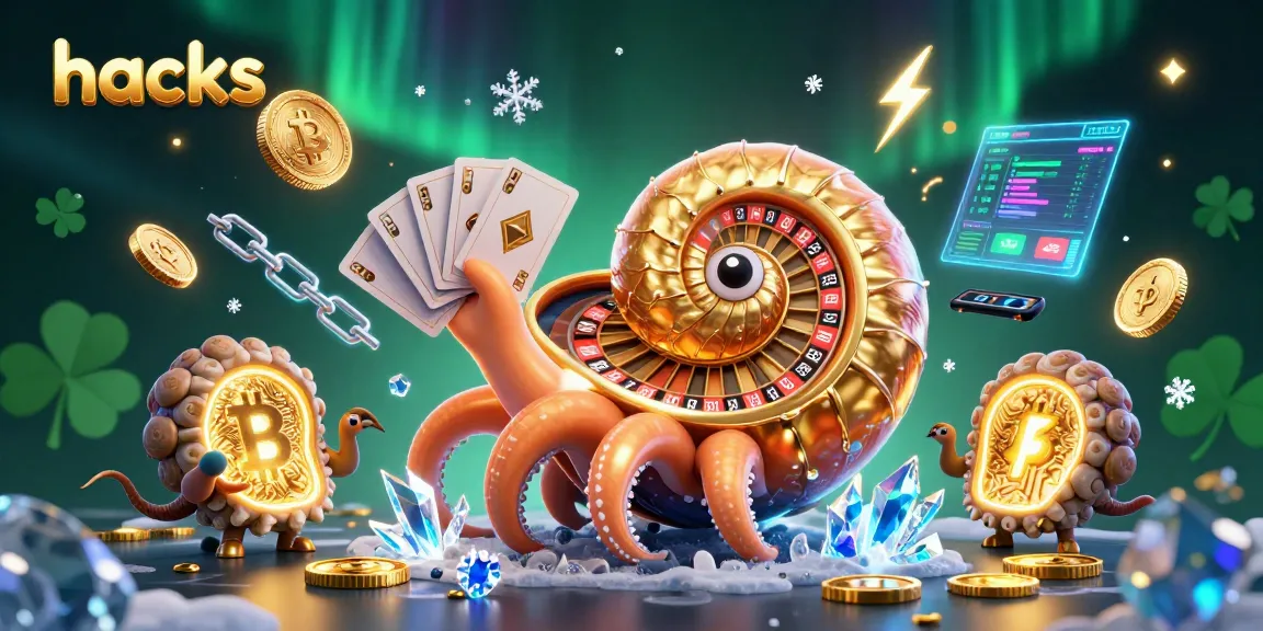 Experience hacks for enhanced wins with a dynamic 3D casino scene featuring a unique nautilus character.