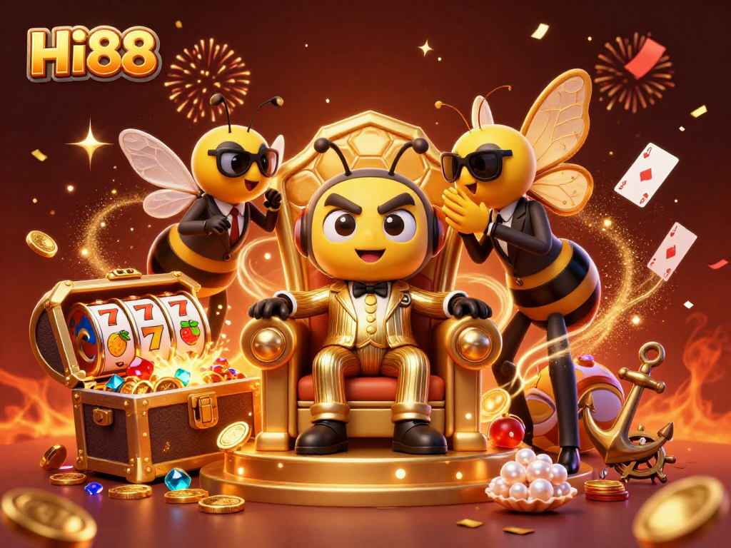 Experience thrilling gameplay with Hi88 in a vibrant casino-themed illustration.