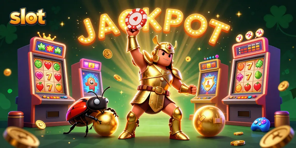 Celebrate your slots wins with this colorful 3D casino scene featuring joyful characters.