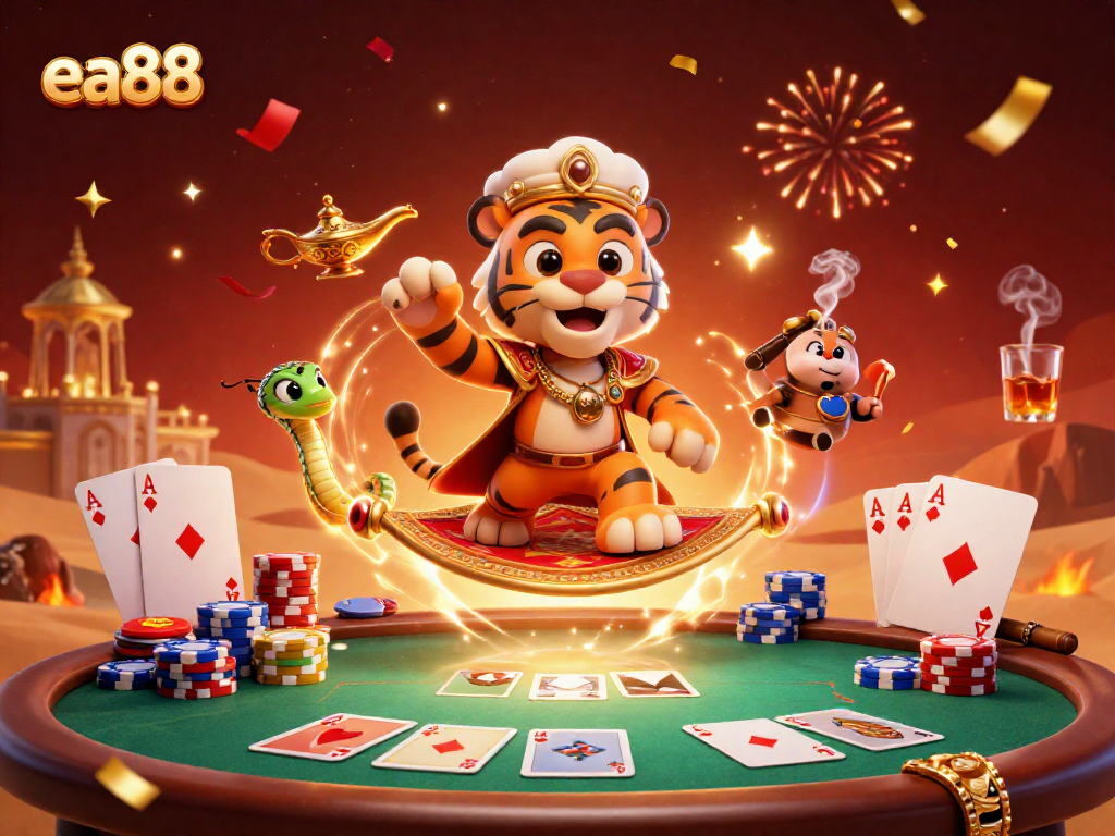 Experience thrilling wins at ea88 with exciting gambling scenes featuring vibrant characters and game elements.