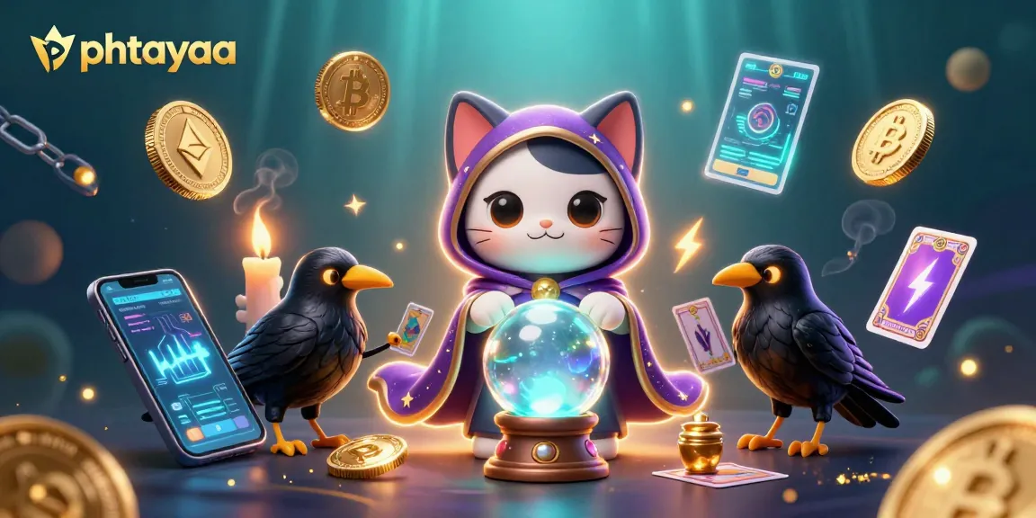 Experience thrilling gaming with phtayaa as a mystical cat and raven enchant the casino scene.