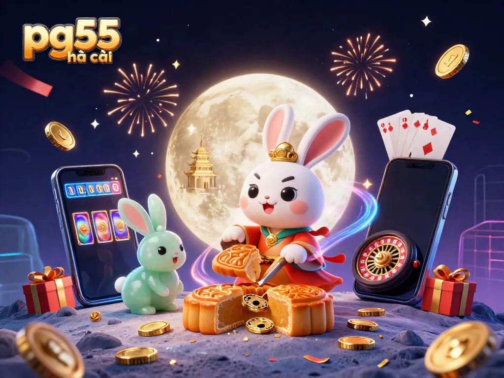 Engage with pg55 nhà cái as the moon rabbit reveals casino treasures amidst vibrant celebrations.