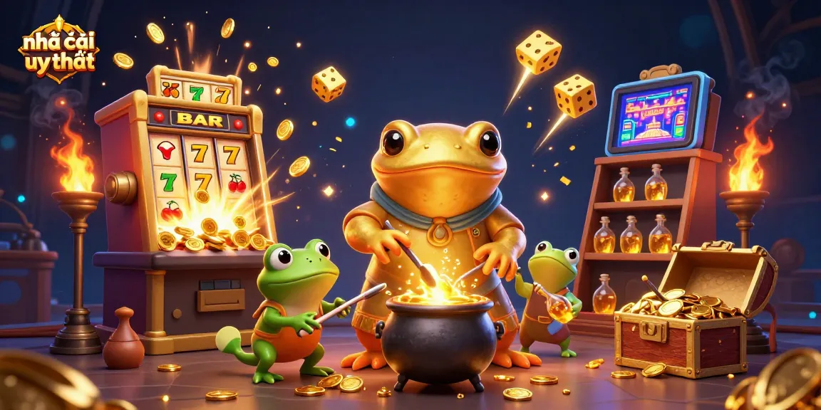 Spin the reels at nhà cái uy tín's online slot games with a vibrant 3D illustration to enhance the gaming experience.