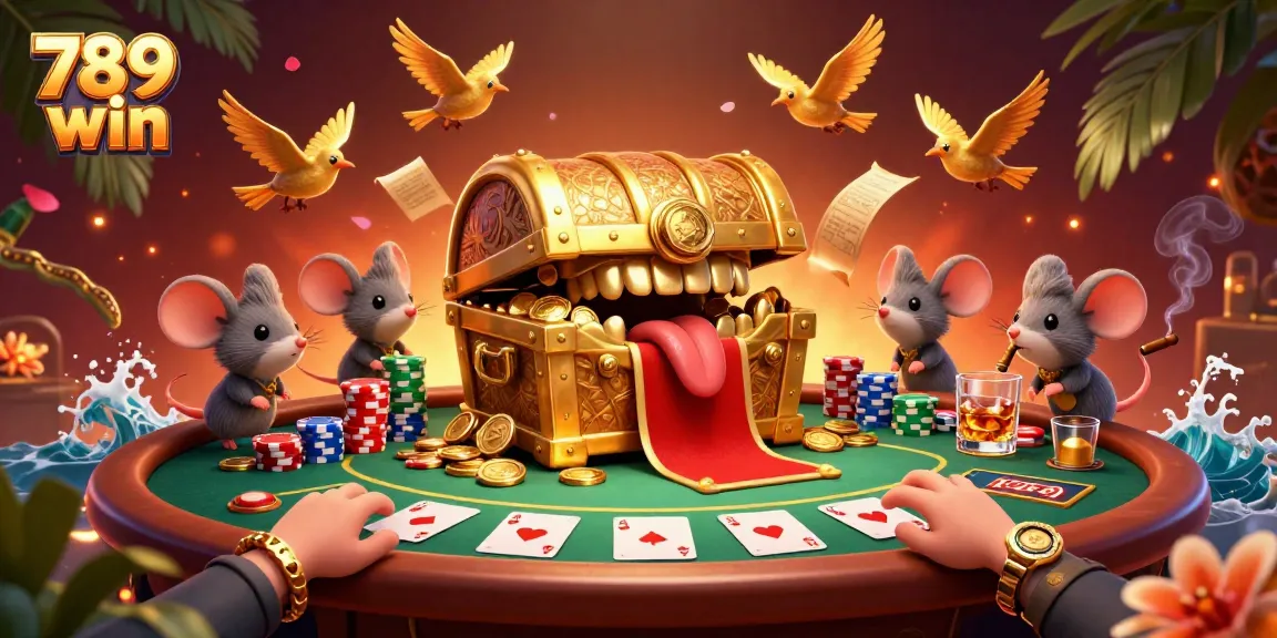 Experience thrilling gaming adventures with 789 win, featuring a vibrant casino scene filled with rich poker elements.