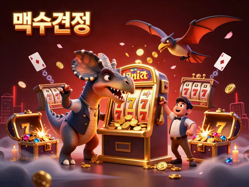 Experience 먹튀검증 as a dinosaur heads for jackpots, capturing thrilling casino dynamics with excitement.
