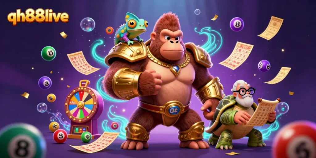 Experience exhilarating gaming action at qh88live with vibrant characters and dynamic gambling elements.