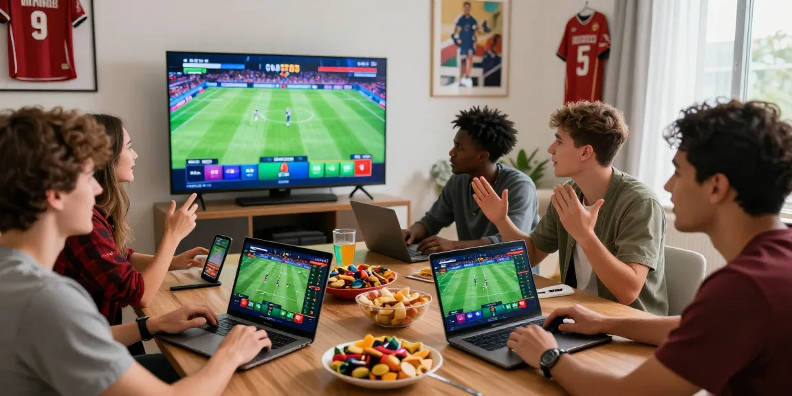 Friends enjoying online betting and sports viewing experience with ok 8386 platform.