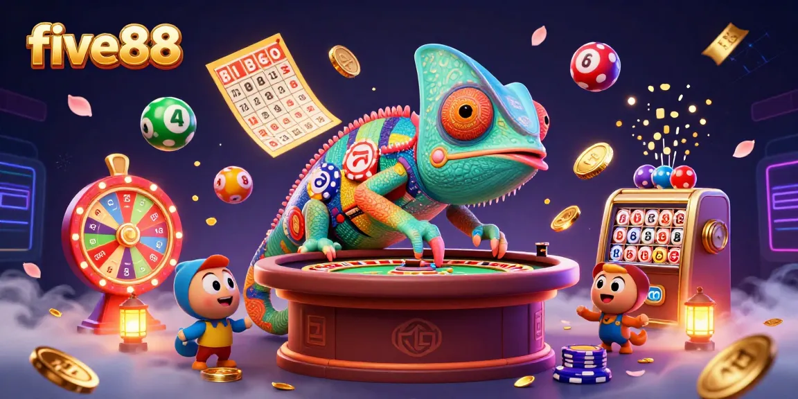 Experience thrilling gameplay at five88 with a vibrant casino scene of colorful elements.