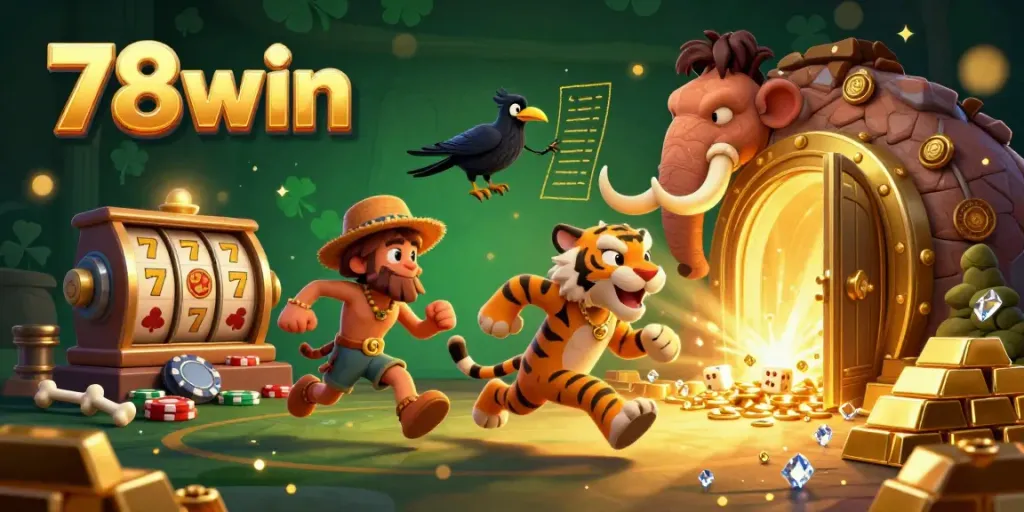Experience thrilling moments with 78win as the caveman and saber-tooth duo run an ancient casino.