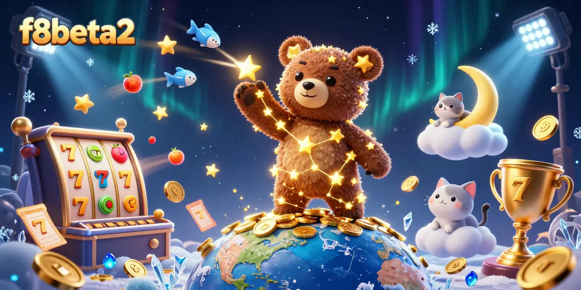 Spin the reels with f8beta2 in this vivid 3D casino scene filled with exciting elements!
