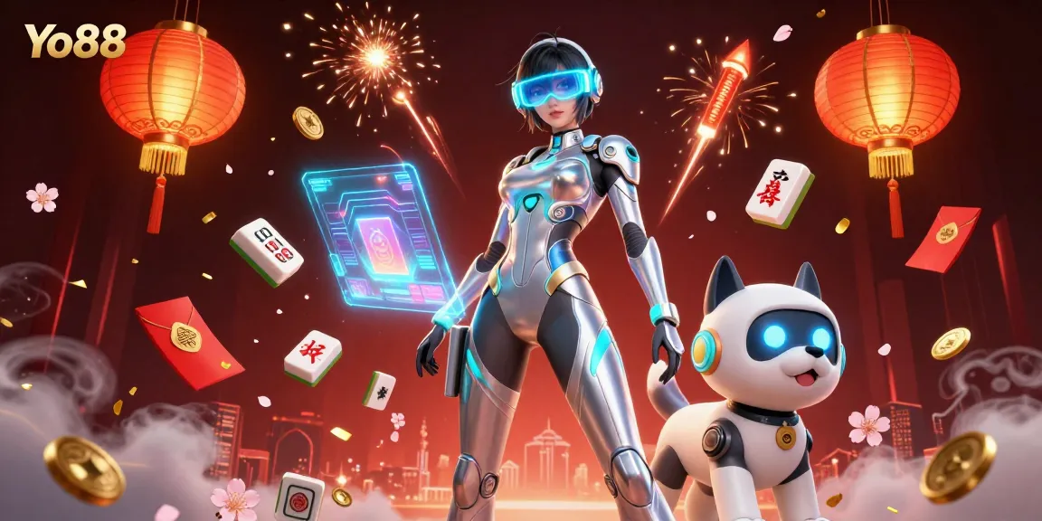 Experience thrilling gaming action with Yo88 in a vibrant 3D casino illustration featuring unique characters and elements.
