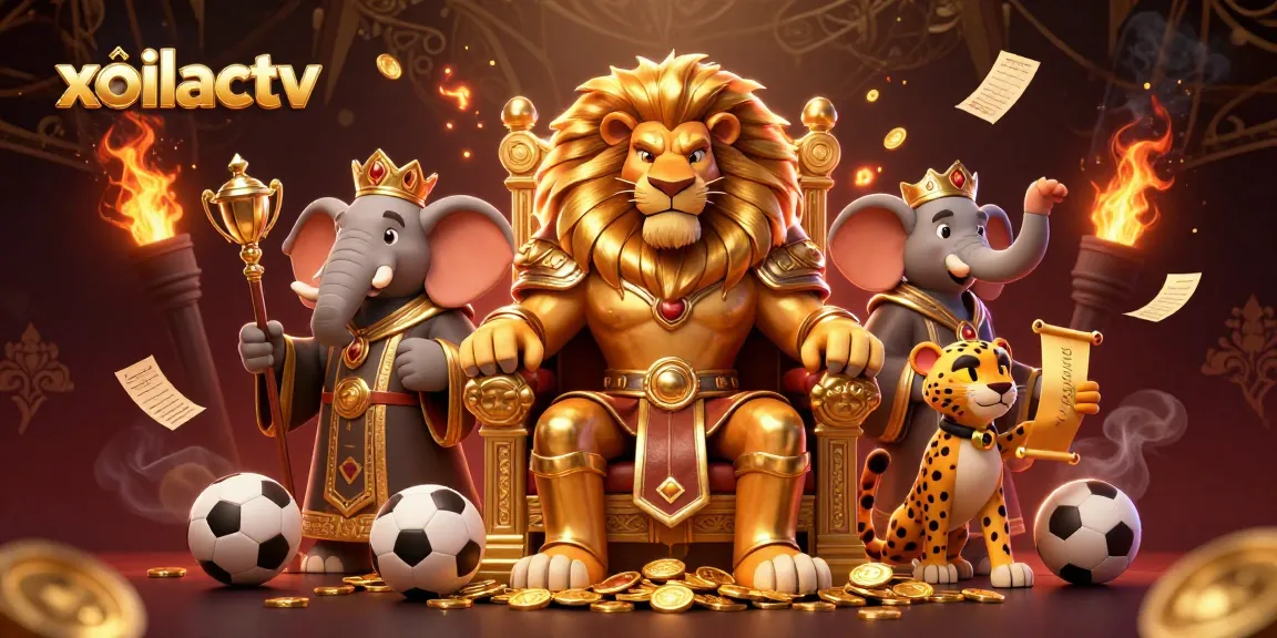Experience thrilling sports betting with xoilactv in this vibrant 3D illustration.