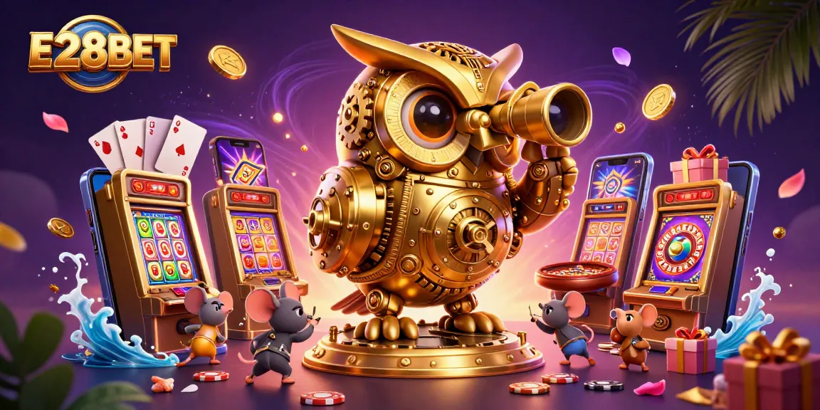 Play exciting games at E28BET with thrilling slot experiences and vibrant casino scenes.