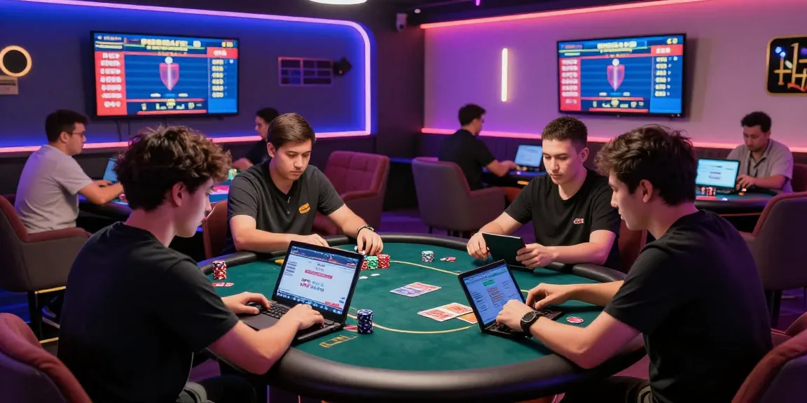 Engaged players in a vibrant online poker gaming lounge showcasing Poker Idn Terpercaya in action.