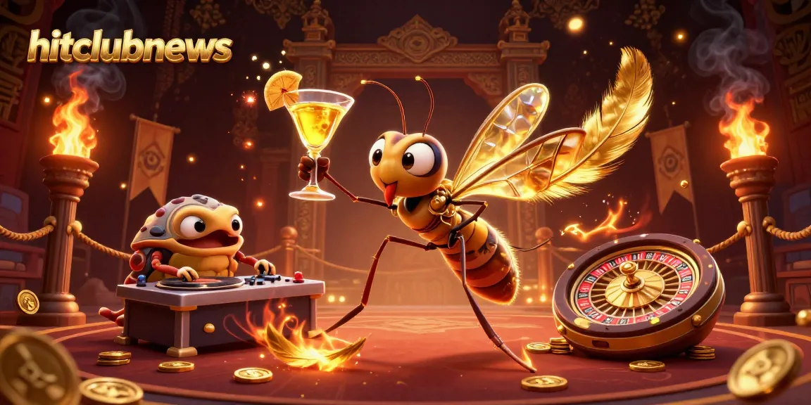Hitclubnews offers thrilling casino experiences with a vibrant 3D illustration of a casino mascot and engaging elements.