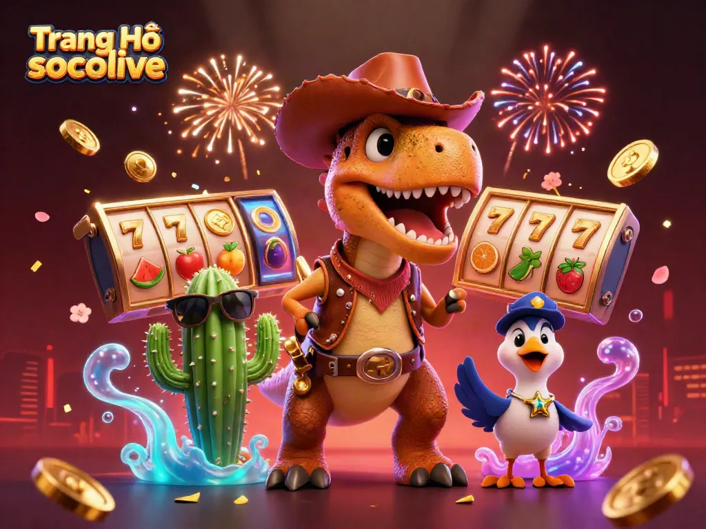 Engage in thrilling gameplay at Trang Chủ socolive with vibrant slot games and colorful characters.