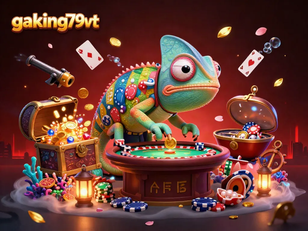 Experience thrilling gameplay with gaking79vt and vibrant casino elements in an animated casino scene.
