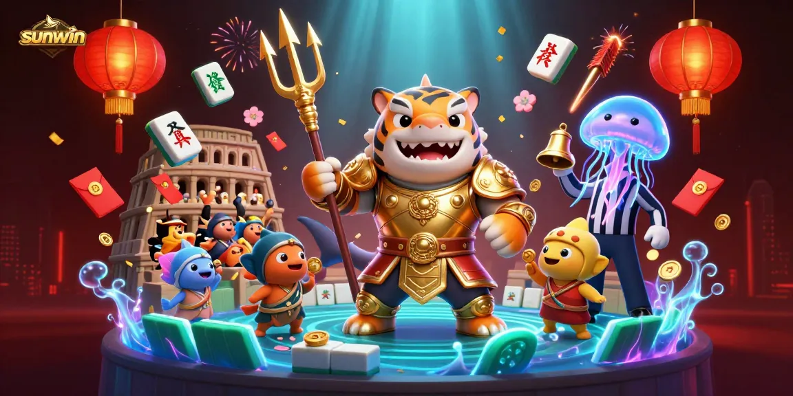 Experience the thrill of sunwin in an underwater casino arena with a tiger shark champion!