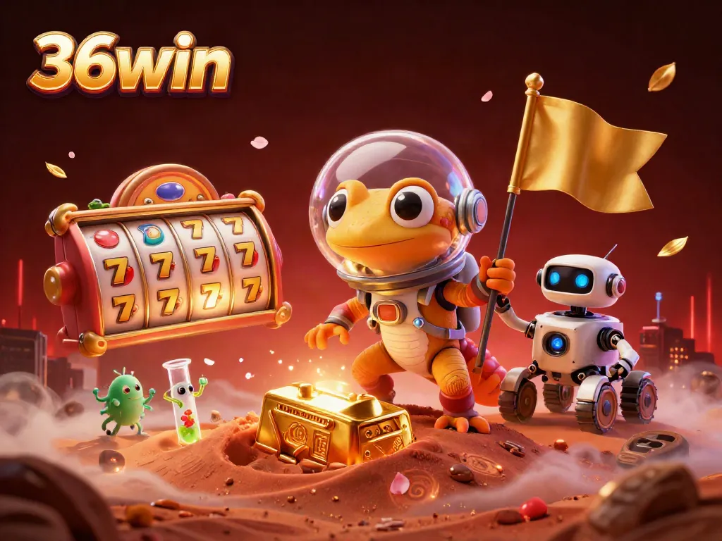 Spin the reels at 36win's cosmic casino as the Martian gecko uncovers golden treasures.