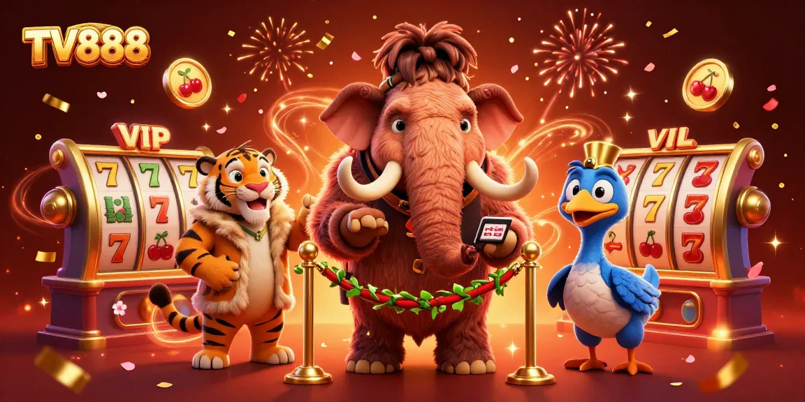Experience the excitement of winning with TV888 at this vibrant casino bouncer scene.