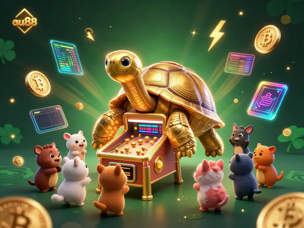 Experience thrilling games at au88 with a golden tortoise pinball machine and cryptocurrencies in action.